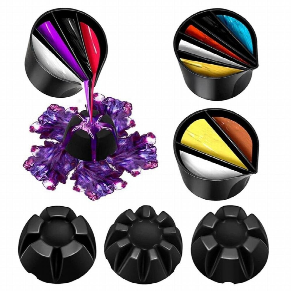 6 Pcs Split Cup For Paint Pouring 3 Flower Pour Cup 3 Paint Mixing Cup For Acrylic Paint Resin Pouring Diy Making Tools 885668257504