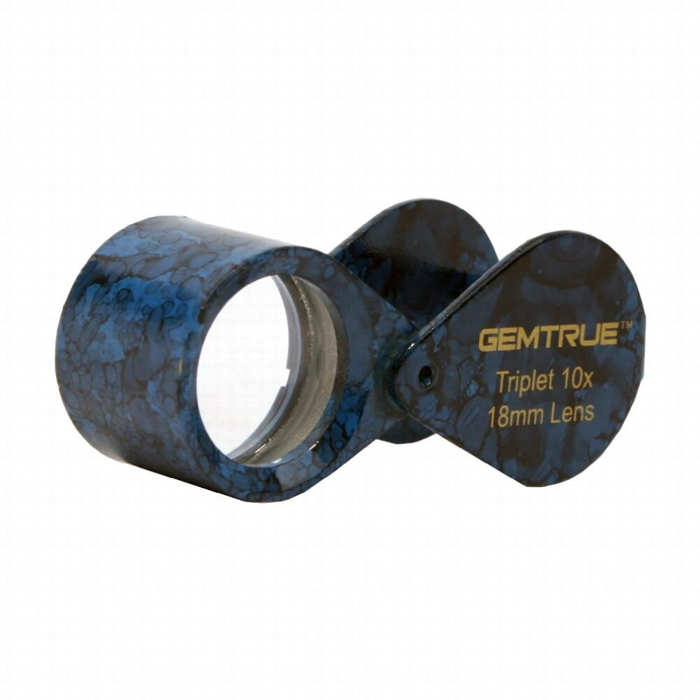 GemTrue 18mm Triplet Optical Glass Lens Magnifier Gem Loupe 10X Handheld Magnifying Glass DK18709