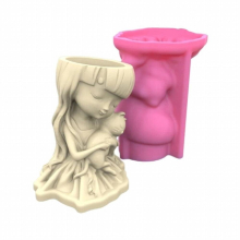 Girl Gypsum Silicone Mold Diy Succulents Concrete Flower Pot Vase Plaster Cement Mold Clay Mold Candle Holder Mold