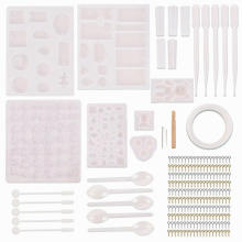 229cps Crystal Drop Rubber Pendant Accessories Set With And Silver Sheep Horn Dropper Silicone Jewelry Mould Set