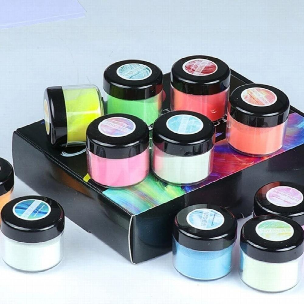 Dark Epoxy Resin Luminous Powder Non-Toxic Safety Powder For Paint Nail Fluorescent Pigment 12Color Glow In The