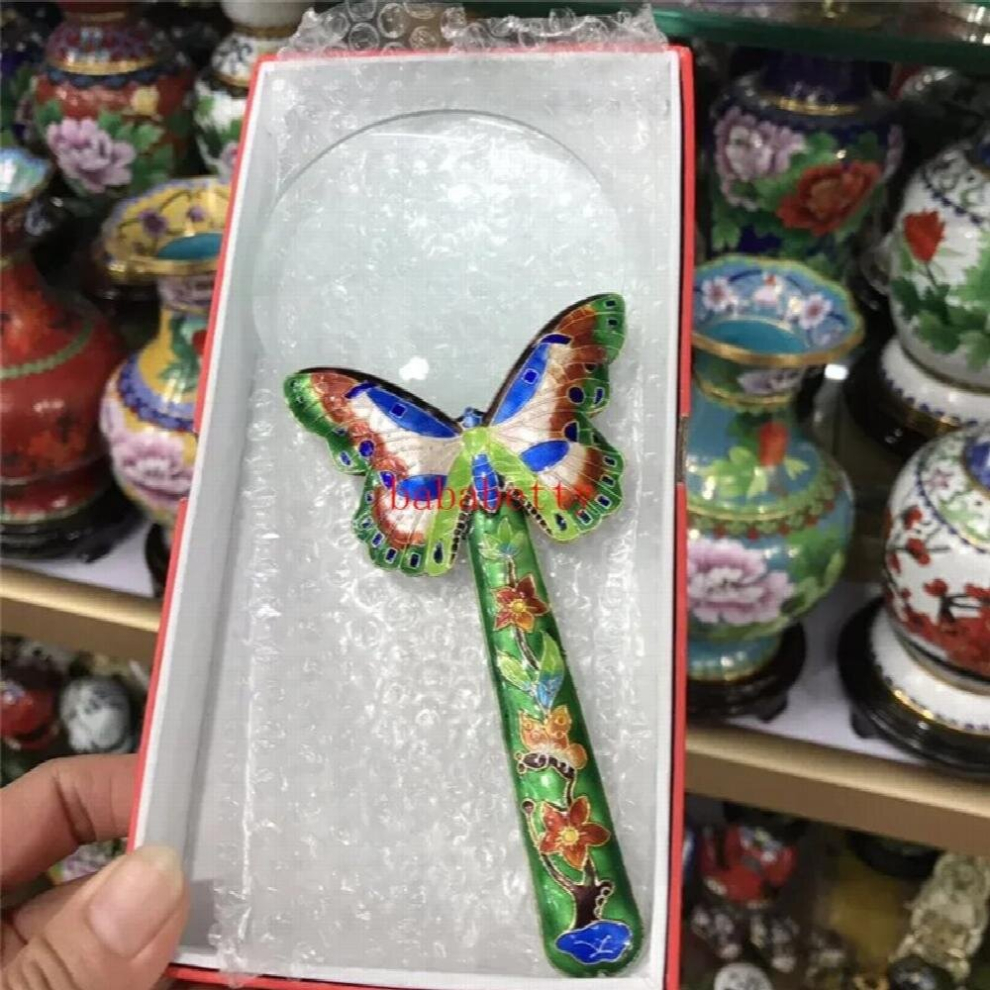 Chinese cloisonne butterfly magnifying glass
