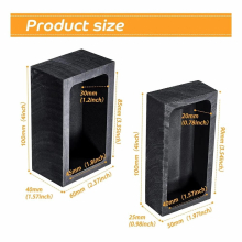 2 Graphite Ingot Molds Silver Metal Aluminum Copper Melting Crucible Molds (4 x 2 x 1 inch,3.93 x 2.36 x 1.57 inch)