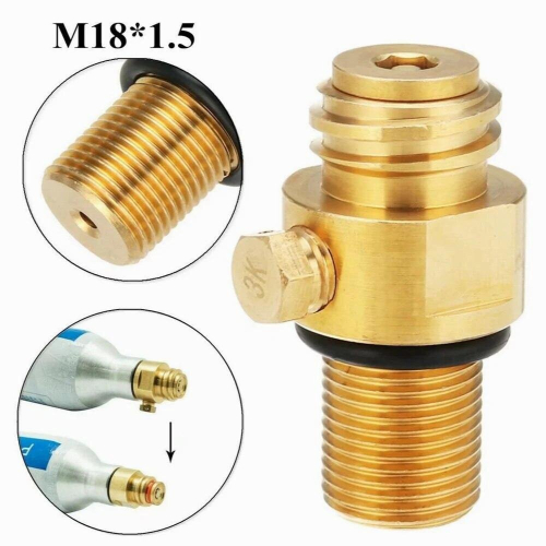 M18X1.5 Refill CO2 Valve Adapter Thread Converter Replacement for 1
