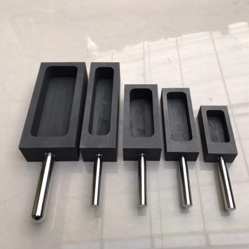 High Purity Graphite Melting Crucible Casting Crucible Graphite Ingot Mold For 3kg Strip With Handle 2