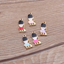 10*21MM 40Pcs Glazing KC Alloy Boy Character Earring Necklace Pendants Jewelry Charms Making Findings Fittings Accessories