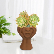 Silicone Face Flower Pot Mold DIY Succulent Planter Pot Mold Gypsum Clay Mold