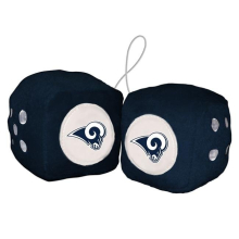 Los Angeles Rams White Logo Fuzzy Dice