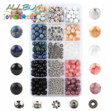 Jewelry Making Kits Storage Box Set Natural Stone Beads Agates Crystal Elastic String Bulk Stone Beads for DIY Jewlery