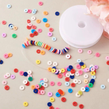 DIY Heshi Bead Stretch Bracelets Making Kits with 3454~4917pcs 6mm Polymer Clay Heshi Beads 10m Elastic Crystal Thread