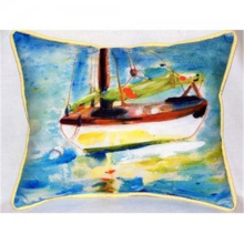 Yellow Sailboat Indoor & Outdoor Throw Pillow- 20 x 24 in.