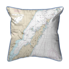22 x 22 in. Door County, Green Bay, WI Nautical Map Extra Large Zippered Indoor & Outdoor Pillow