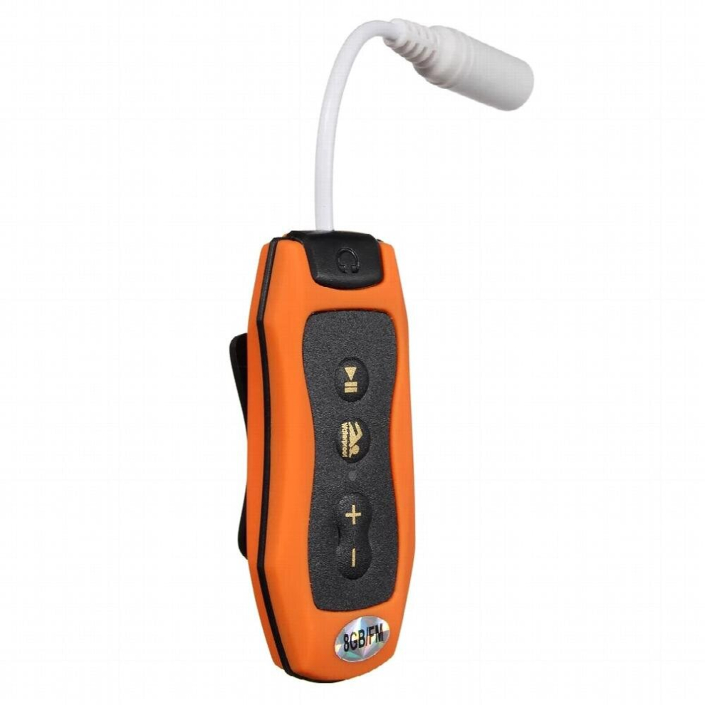 8Gb Mp3 Player Swimming Underwater Diving + Fm Radio Waterproof Headphones Orange 885668267350