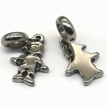 Stainless steel Boy and Girl Pendant Charms Fit Bracelets Necklace Dangle DIY Jewelry Making Bead Accessories