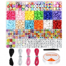 Polymer Clay DIY Craft Materials Accessories Multicolor Loose Beads DIY Bracelets Necklace Jewelry Kits 23cmx19cm,1Set