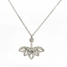 Stainless Steel Geometry Five Ellipses Combined Into A Crown Pendant Very Fan Shaped Girl Christmas Of Postage
