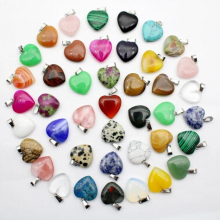 Natural Stone Heart Pendant Sandstone DIY Dangle Girls Women Party Wedding Jewelry Making accessories 20pcs/lot