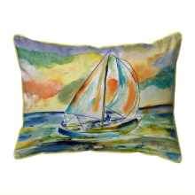 11 x 14 in. Orange Sailboat Indoor & Outdoor Pillow, Small