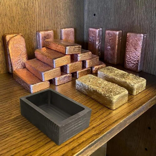 2 Pcs Graphite Ingot Molds For Melting Casting Refining Metal Copper Silver Aluminum Brass 2