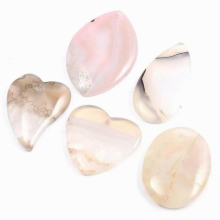 Natural Stone Pendant Heart shape Necklace Pendants for DIY Girls Women Party Wedding Jewelry Making 5pcs
