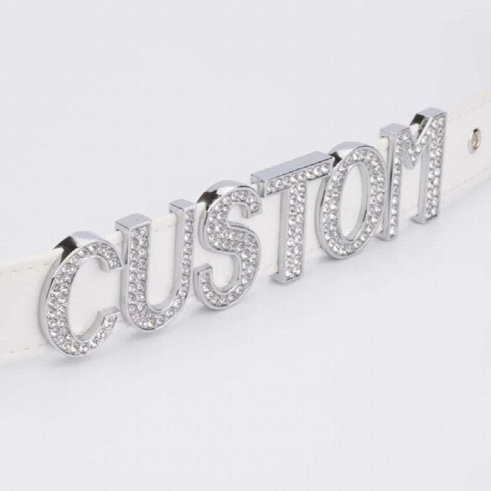 Multicoloured 100% Rhinestone Choker Letters Punk Bondage Fetish Cosplay Name Collar Safe Word Necklace