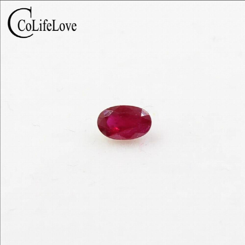 3mm*5mm natural blood red ruby loose gemstone oval cut real ruby for jewelry DIY
