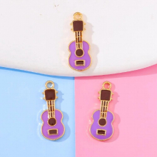 20Pcs 9*23mm Guitar Ukulele Girls Necklace Earrings Bracelet Pendants DIY Key Chain Phone Chain Accessories Jewelry Crafts