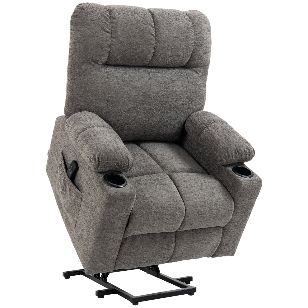 Homcom Heavy Duty Riser And Recliner Chair Lift Chair For The Elderly, Grey