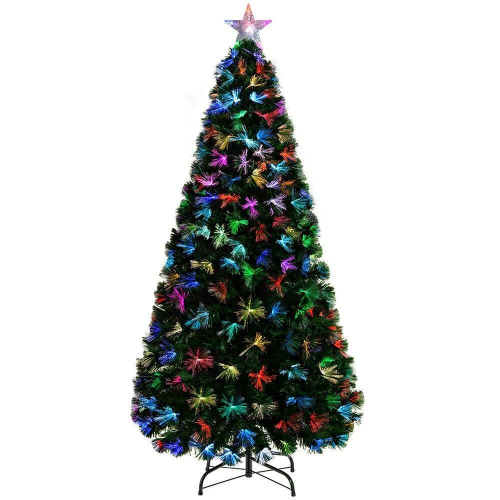 Pre Lit Christmas Tree Xmas Fibre Optic LED Lights Star 5ft
