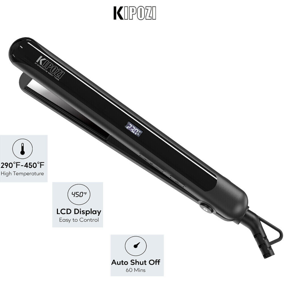 KIPOZI 1In Hair Straightener 2 In 1 Hair Curler Ceramic Portable Fast