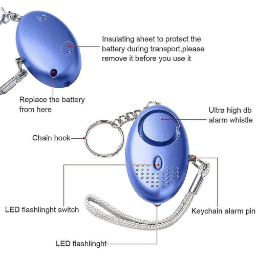 5Pcs 140db Personal Security Alarm Keychain with Led Light Personal Alarm 1