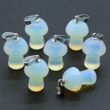 10pcs Natural Stone Quartz Crystal Pendant Mushroom Shaped Jewelry DIY Making Necklace Bracelet Accessories 20x15mm