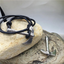 316l Stainless Steel Vintage Tool Ax Buckle Charms Pendant For Men Cord Leather Bracelet Necklace DIY Jewelry Making