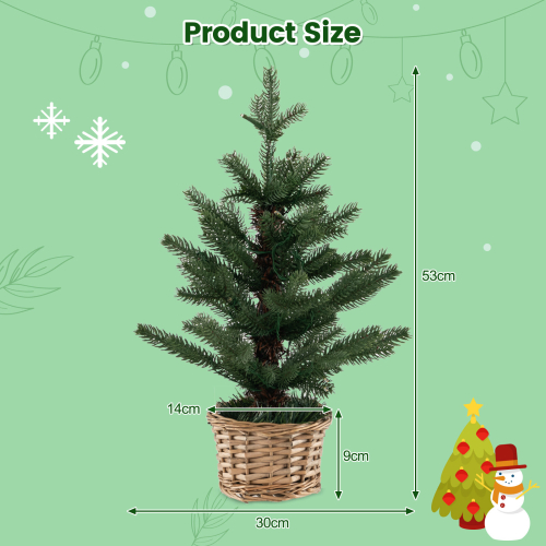 Costway 1.5FT Pre-lit Mini Christmas Tree Tabletop Xmas Tree w/ Led Light 1