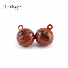Metal Round Basketball Cartoon Jingle Bell Charms Fit Pendant Necklace Keychain Bracelet Gift Favor Jewelry Accessories