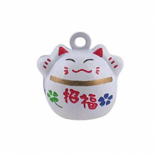 National Wealthy Happiness Good Luck Cat Cartoon Jingle Bell Animal Charms Fit Holiday Dog Cat Necklace Hanging Decor