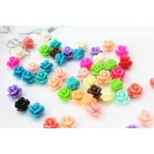 300pcs mixed colors little rose w/ drilled holes resin flatback cabochons (10mm) Cell phone decor, bracelet beads DIY
