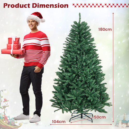 Casart 6 FT Christmas Tree  Hinged Xmas Full Tree with 1355 Lush Branch Tips 1