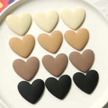 Arrival 40pcs 34*38mm Rubber Flatback Heart Resin Cabochons Ornament Accessories Girls Jewelry Hair Rope Patch Sticker