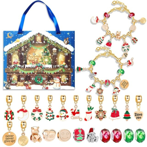 (New-04) 24 Days DIY Advent Calendar Jewelry Gift Box Blue Jewelry ...