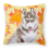 Siberian Husky Grey Fall Fabric Decorative Pillow 1