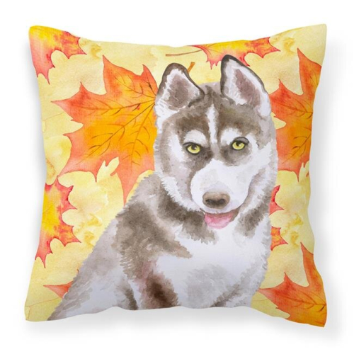 Siberian Husky Grey Fall Fabric Decorative Pillow
