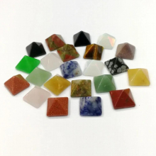 50pcs 14MM square pyramid cab cabochons mixed natural stone beads for Jewelry making Earring Pendant accessories No hole