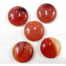20pcs natural stone round 25mm cabochons no hole red agates beads for DIY Jewelry making clothes ring accessories