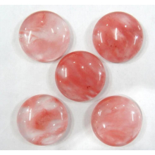 20pcs natural stone round 25mm cabochons no hole cherry quartz beads for DIY Jewelry making clothes ring accessories