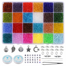 4mm Glass Seed Beads Box Set With Tools Alphabet Beads For Jewelry Making Bracelet Rings DIY Accessories Jewelry Kit