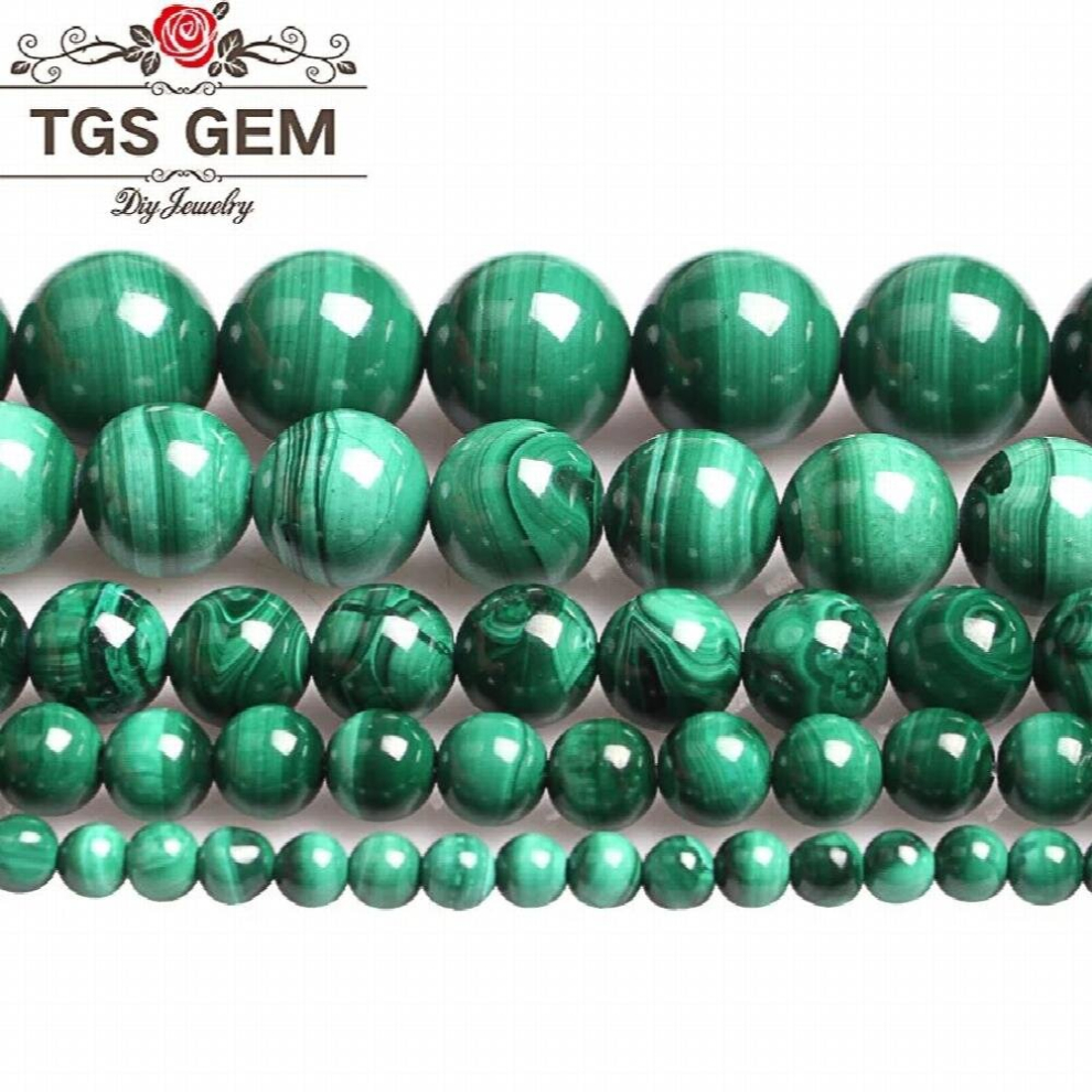 100% natural semi precious beads Green Malachite Stone Gem Round Losse Beads Diy For Jewelry Making 4 6 8 10 12mm-image-OPC-PCTWZBX-NEW