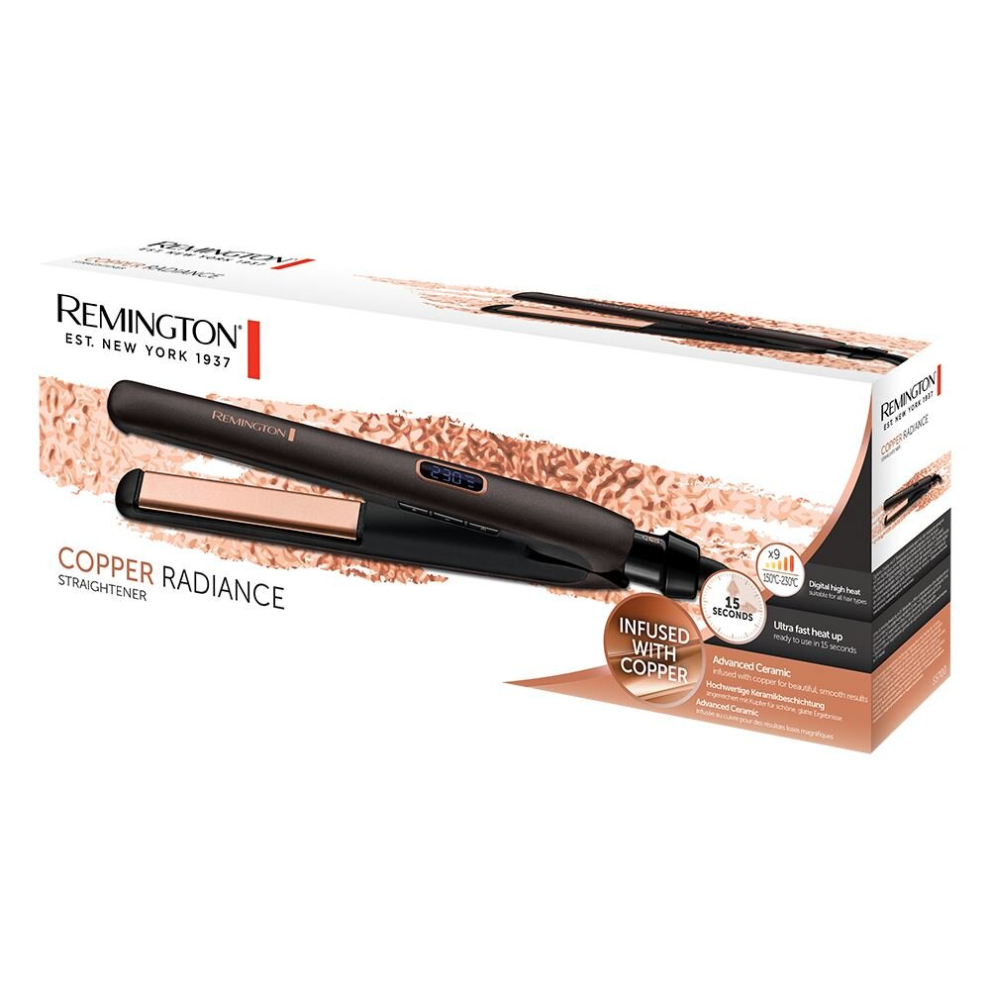 Remington Copper Radiance Hair Straightener infused Model S5700