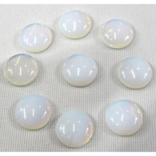 50pcs/lot 16mm Natural Opal Stone Round Flat Back Cabochons No Hole Beads for Jewelry Ring Accessories Making