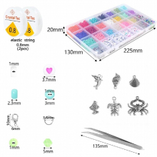 28 grids Glass Seed Beads Kit Letter Beads Pearls Beads Alloy Shell Beads For Jewelry Making DIY Earrings Bracelet